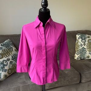 Express Fuchsia Dress Shirt with Concealed Buttons
